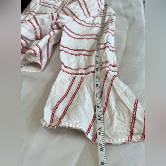 Tommy Bahama Linen Jacket Womens XL Marcella Stripe Bell Sleeve Pink - Picture 9 of 10